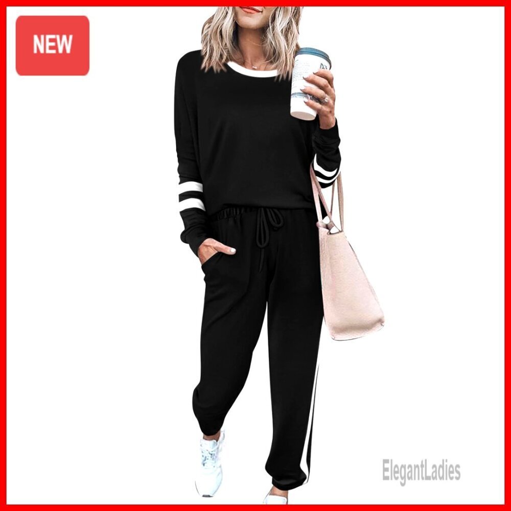 Women's Long Sleeve Tracksuit Set High Waisted Joggers Lounge Wear